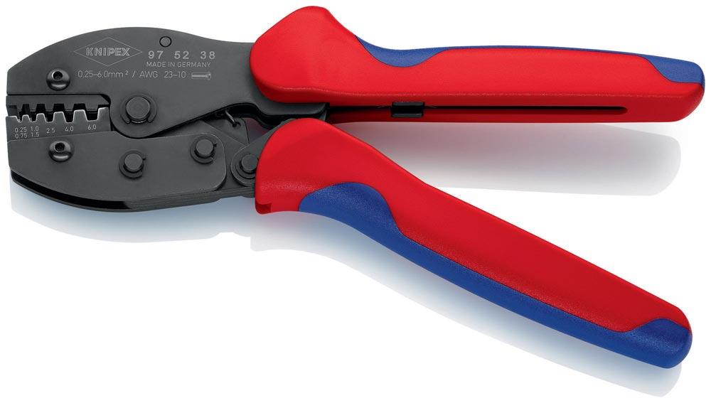 Aderendhülsencrimpzange PreciForce® Gesamtlänge 220 mm 0,25 - 6 (AWG 23 - 10) mm brüniert Mehrkomponenten-Hüllen