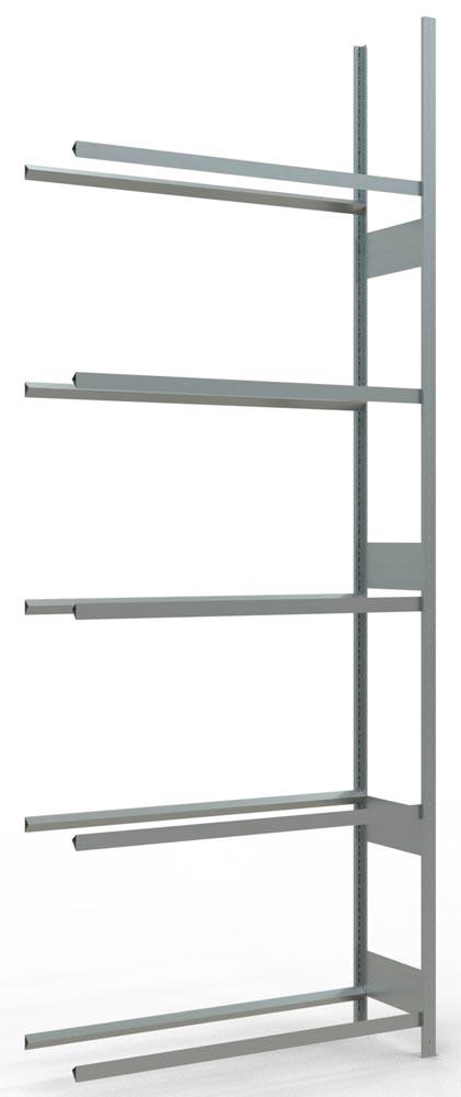 Reifen-/Räderregal, Anbaufeld, verzinkt, BxTxH 1300x400x3500 mm, 5 Lagerebenen, Fachlast 150 kg