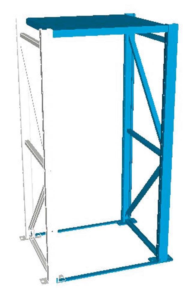 Schwerlast-Auszugregal, Anbaufeld, BxTxH 890x1260x2500 mm, RAL 5012 lichtblau