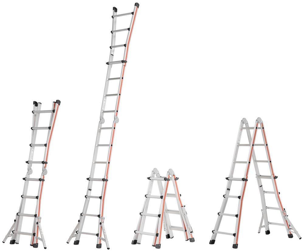 Teleskopleiter, 4x6 Sprossen, Länge als Anlegeleiter 6,26 m, als ausgefahrene Stehleiter 3,03 m,  zusammengeklappt 1800 mm, 19,0 kg, mit Auslegern