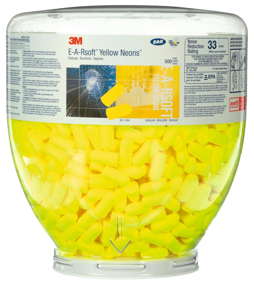 Gehörschutzstöpsel E-A-RSoft™ Yellow Neons Refill EN 352-2 SNR 36 dB 500 Paar / Dispenser