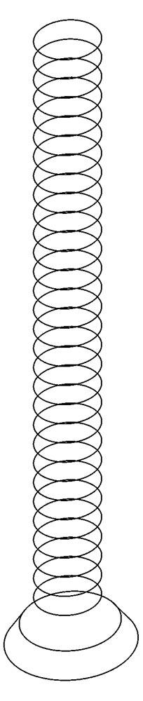 Kabelspirale vertikal, flexibel, Länge 700-1300 mm, Durchm. 90 mm, silber