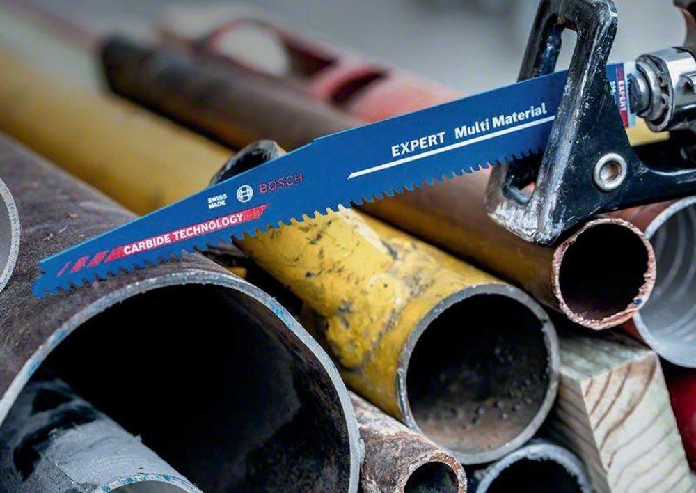 Säbelsägeblatt Expert Multimaterial Länge 300 mm Breite 25 mm Zahnteilung TPI 6-8 3-4 mm S-Schaft 1 Stück / Karte