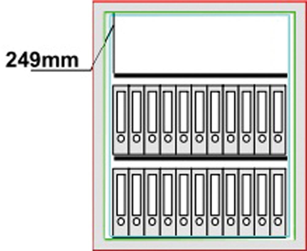 Dokumentenschrank, Sicherheitsstufe B + S2, S60P, BxTxH 975x506x1045 mm, Volumen 279 l, 2 Böden, Kapazität 22 Ordner, 2-türig, RAL 7035 lichtgrau