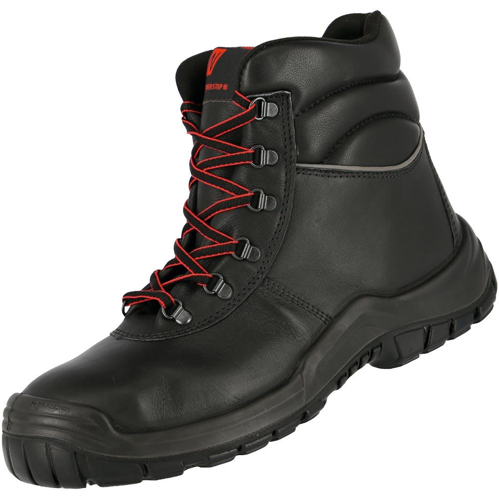 Sicherheitsstiefel hoch POWER STEP MID+ Gr. 36 schwarz S3 HI HRO SRC Weite 11 Vollleder widerstandsfähige PU / Nitril-Laufsohle