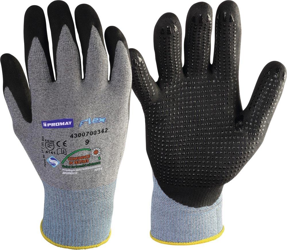 Handschuhe Flex N Größe 8 grau/schwarz EN 388 PSA-Kategorie II