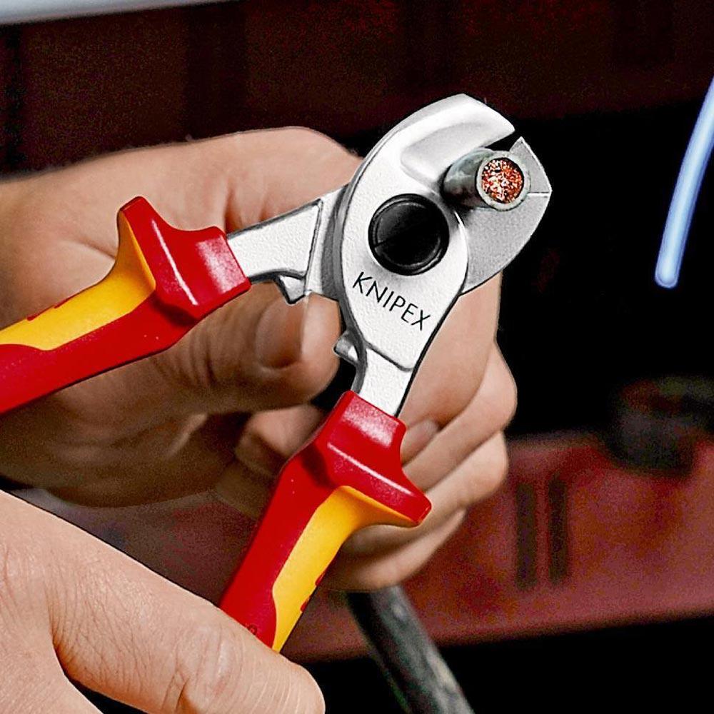 Kabelschere Länge 165 mm Kopf verchromt VDE Mehrkomponenten-Hüllen Form 2