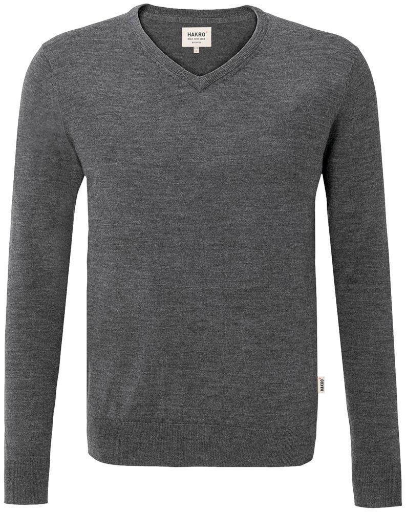 V-Kragen Pullover, Farbe anthrazit-meliert, Gr. L