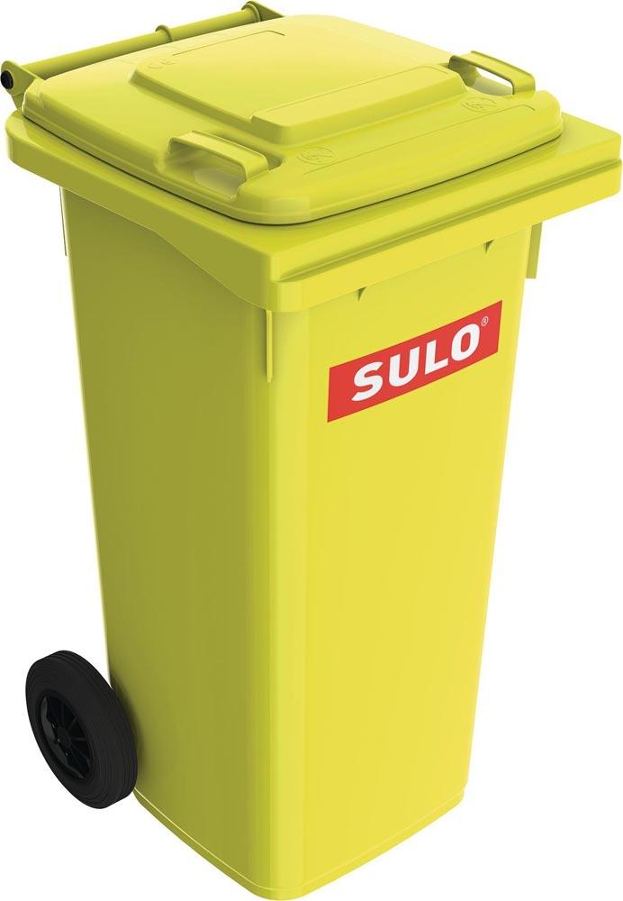 Müllgroßbehälter 120 l HDPE gelb fahrbar, nach EN 840