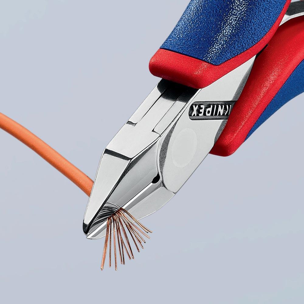 Elektronik-Seitenschneider Länge 115 mm Form 3 Facette ja, klein Mehrkomponenten-Hüllen spiegelpoliert