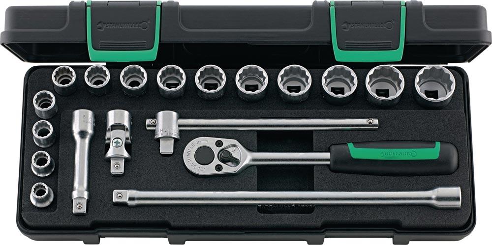 Steckschlüsselsatz 45/14/5i 19-teilig 3/8  Schlüsselweiten 8-22 mm Anzahl Zähne 30 12-Kant Steckschlüsselsatz 45/14/5i 19-teilig 3/8  Schlüsselweiten 8-22 mm Anzahl Zähne 30 12-Kant