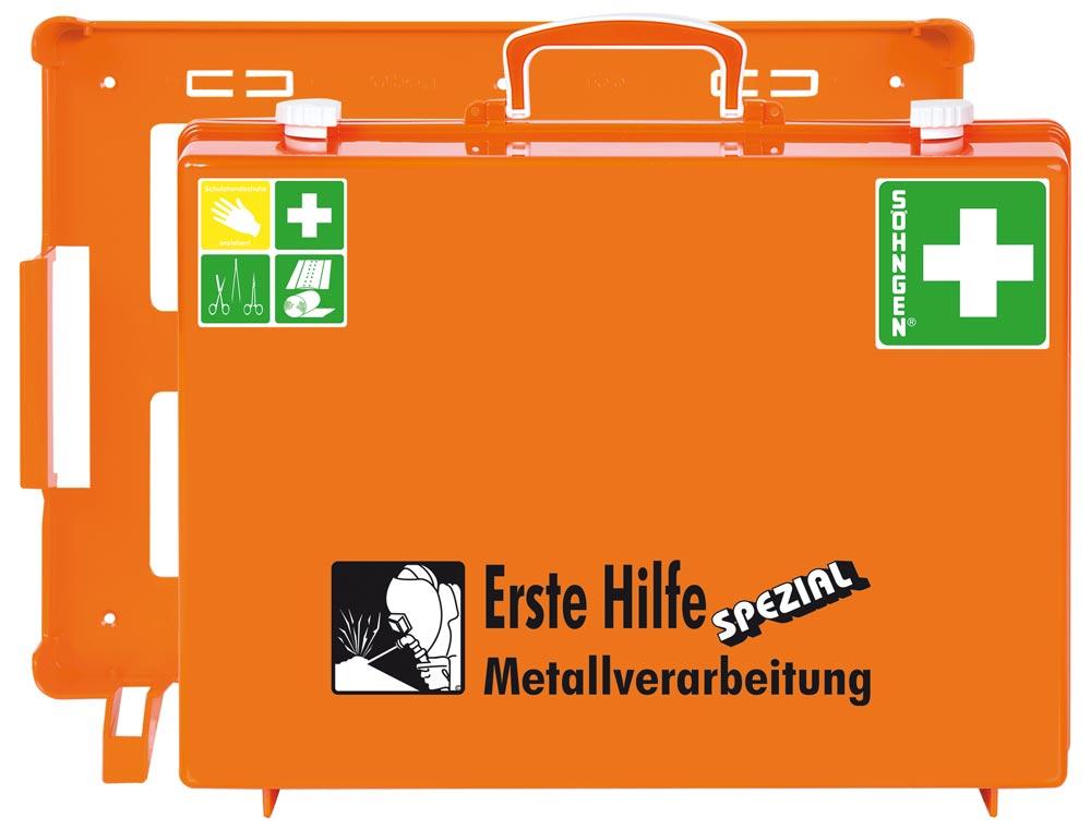 Erste Hilfe Koffer Beruf SPEZIAL Metallverarbeitung B400xH300xT150ca.mm orange