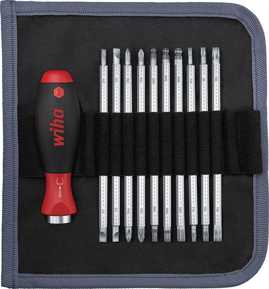 Feinmechanikerschraubendrehersatz 281 T11 11-teilig Schlitz / PH / PZD / TX / 6-Kant Feinmechanikerschraubendrehersatz 281 T11 11-teilig Schlitz / PH / PZD / TX / 6-Kant