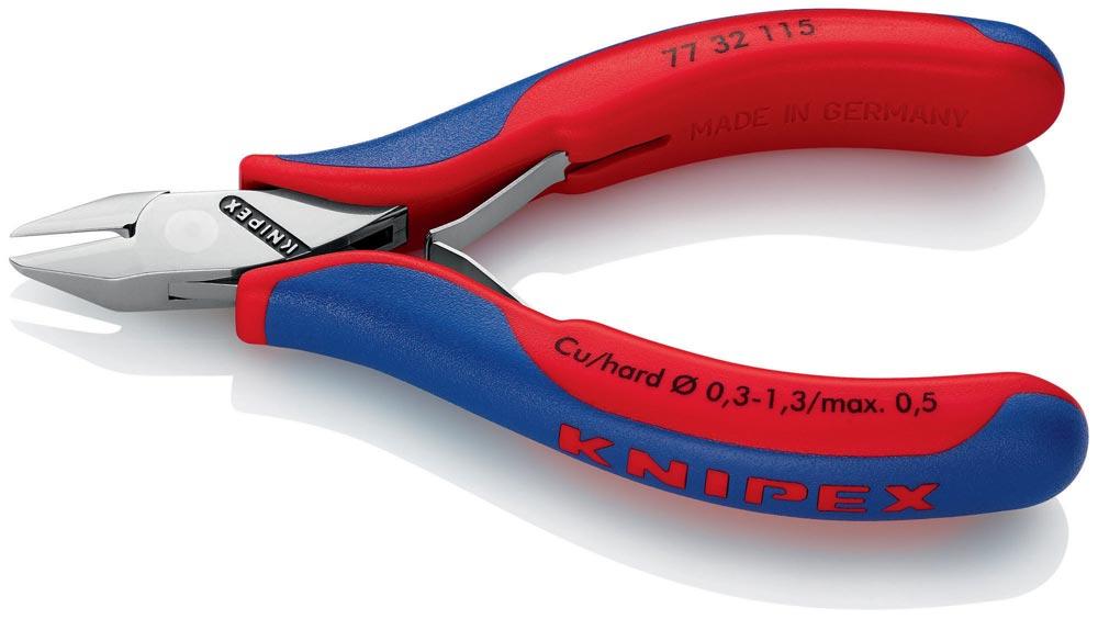 Elektronik-Seitenschneider Länge 115 mm Form 3 Facette ja, klein Mehrkomponenten-Hüllen spiegelpoliert