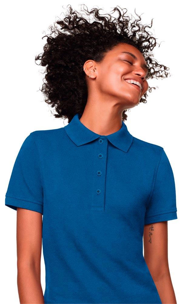 Damen Polo-Shirt MikraLinar, Farbe royal, Gr. XL