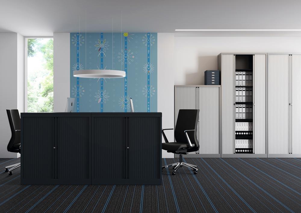 Rollladenschrank, BxTxH 1200x430x1030 mm, 2 Böden, 2,5 OH, schwarz
