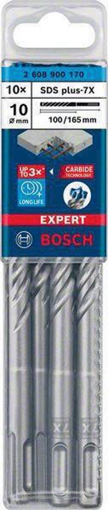 Hammerbohrer Expert SDS-7X Ø 10 mm Arbeits-L.100 mm L.165 mm SDS-plus 10 Stück