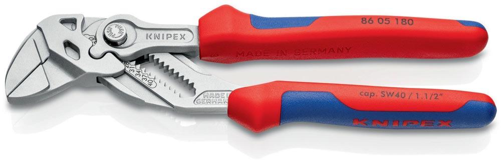 Zangenschlüssel Länge 180 mm Spannweite 40 mm verchromt Mehrkomponenten-Hüllen