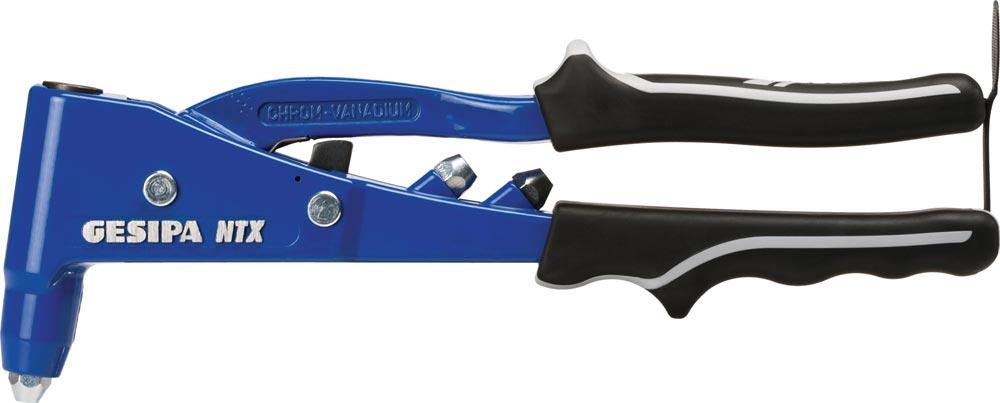 Handblindnietsetzgerät NTX-F Länge 260 mm Arbeitsbereich 2,4 - 5 mm mit Öffnungsfeder