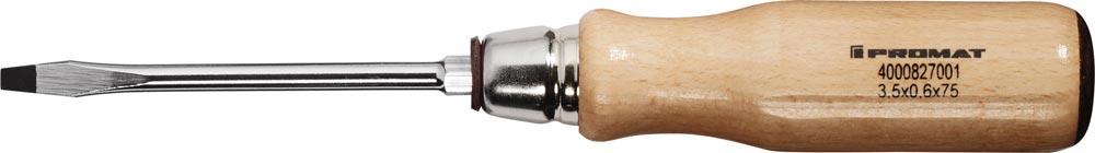 Schraubendreher Schneidenbreite 12 mm Klingenlänge 200 mm Holzgriff Rundklinge mit Sechskantansatz