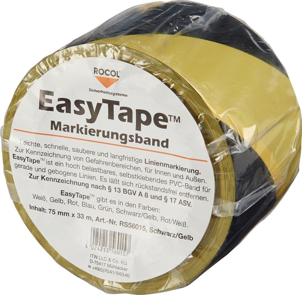 Bodenmarkierungsband Easy Tape PVC schwarz/gelb Länge 33 m Breite 75 mm Rolle