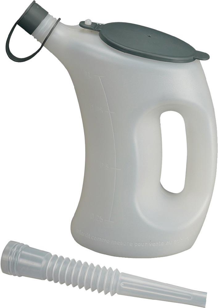 Messbecher 2 l m. Schutzdeckel/Schutzkappe/Flexauslauf HDPE