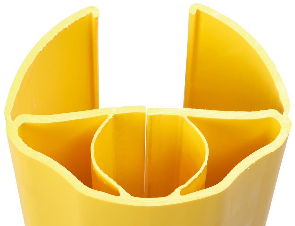 Regalanfahrschutz, Spezialkunststoff, Höhe 600 mm, für Regalbreite 75-100 mm, gelb