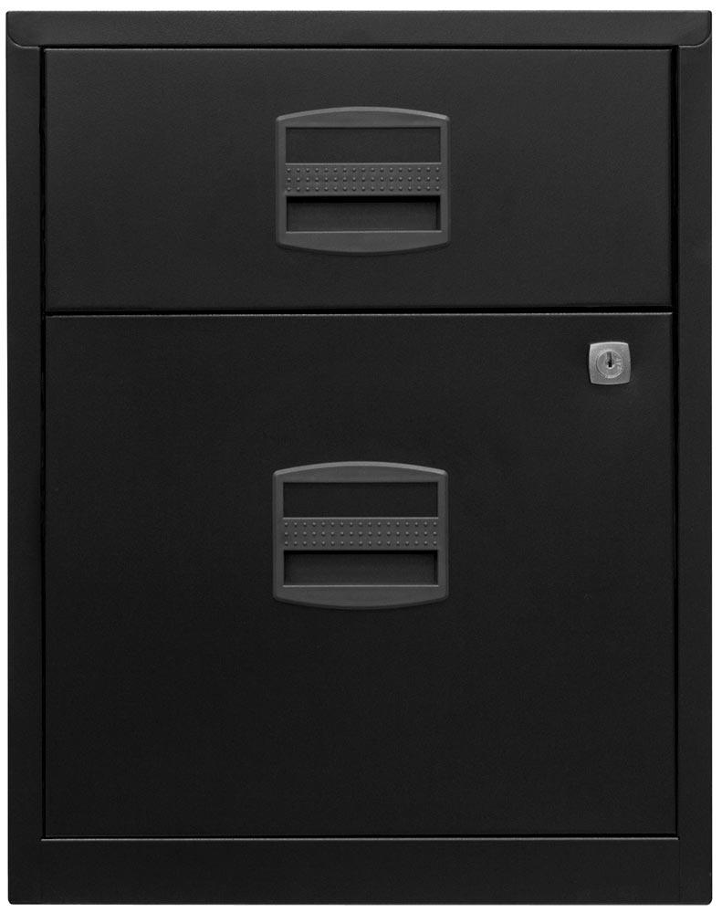 Rollcontainer, BxTxH 413x400x528 mm, 1 Schubladen, 1 Hängeregistratur, schwarz
